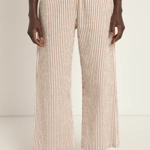 Broek streep off white mocha