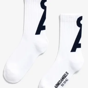 Saamus sok short white tinted navy