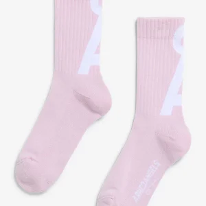 Saamus sok short pink mist-broken white