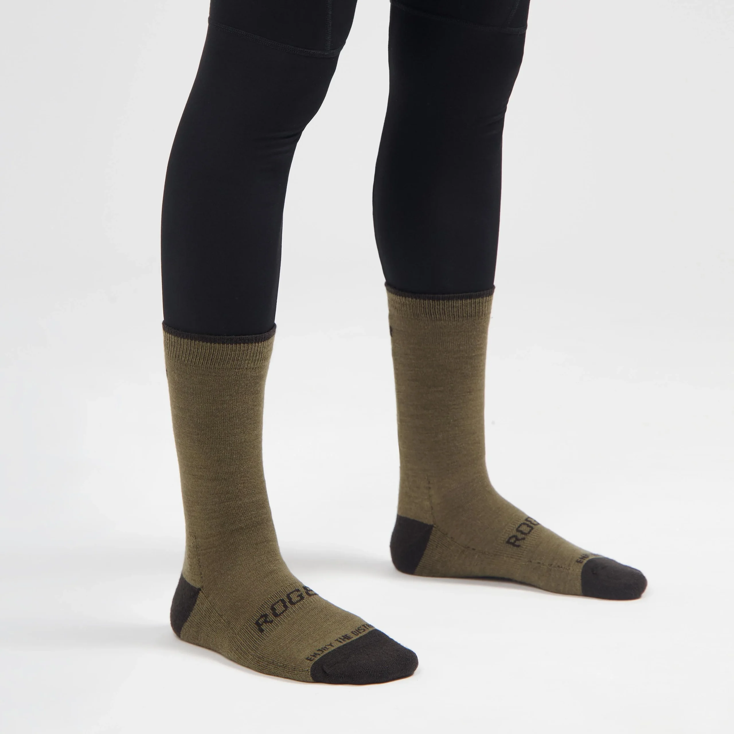 2-Pack Merino Wol Winter Fietssokken - Bordeaux/Bruin - Afbeelding 3