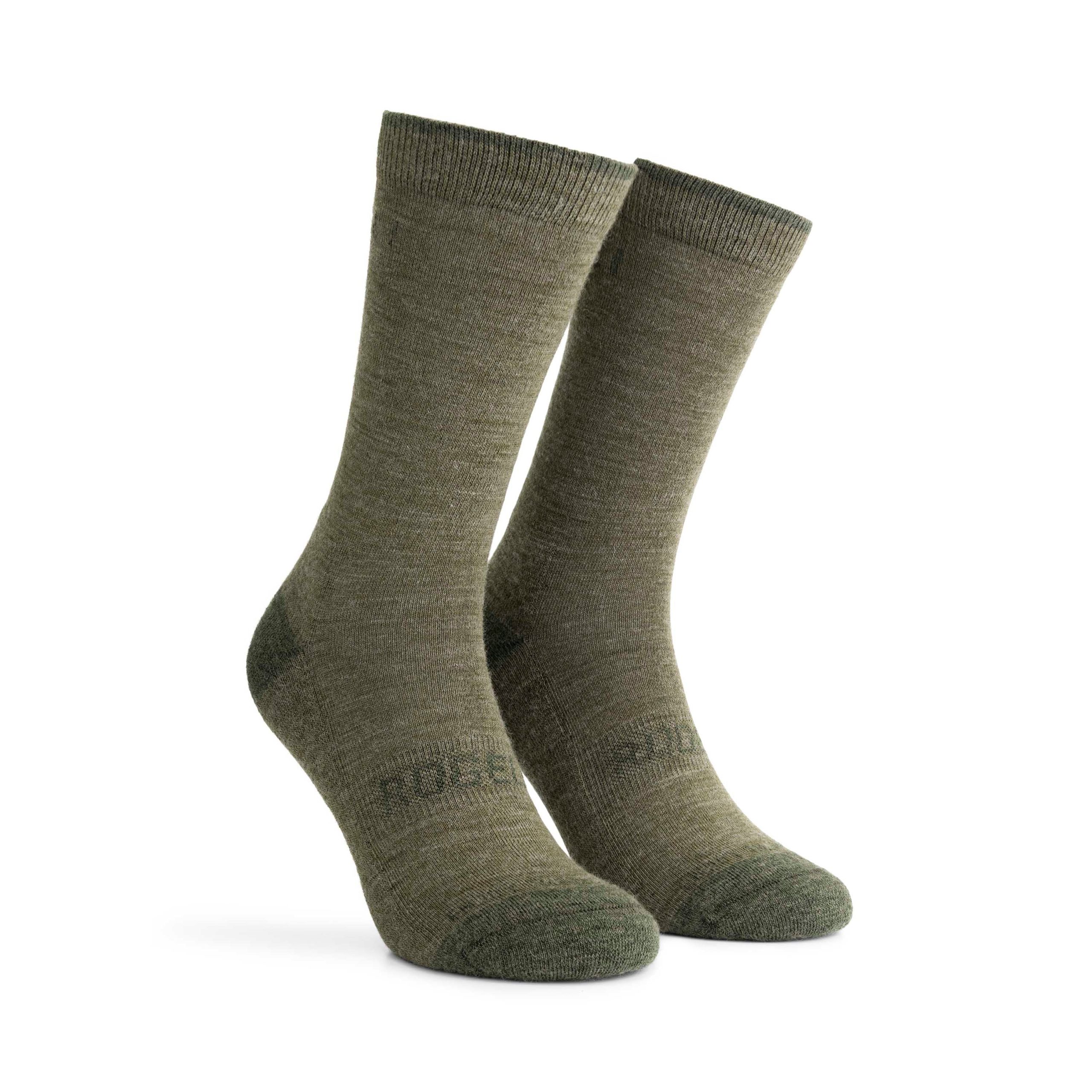 2-Pack Merino Wol Winter Fietssokken - Legergroen/Taupe - Afbeelding 6
