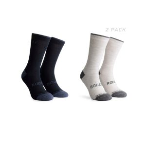 2-Pack Merino Wol Winter Fietssokken - Donkerblauw/Taupe