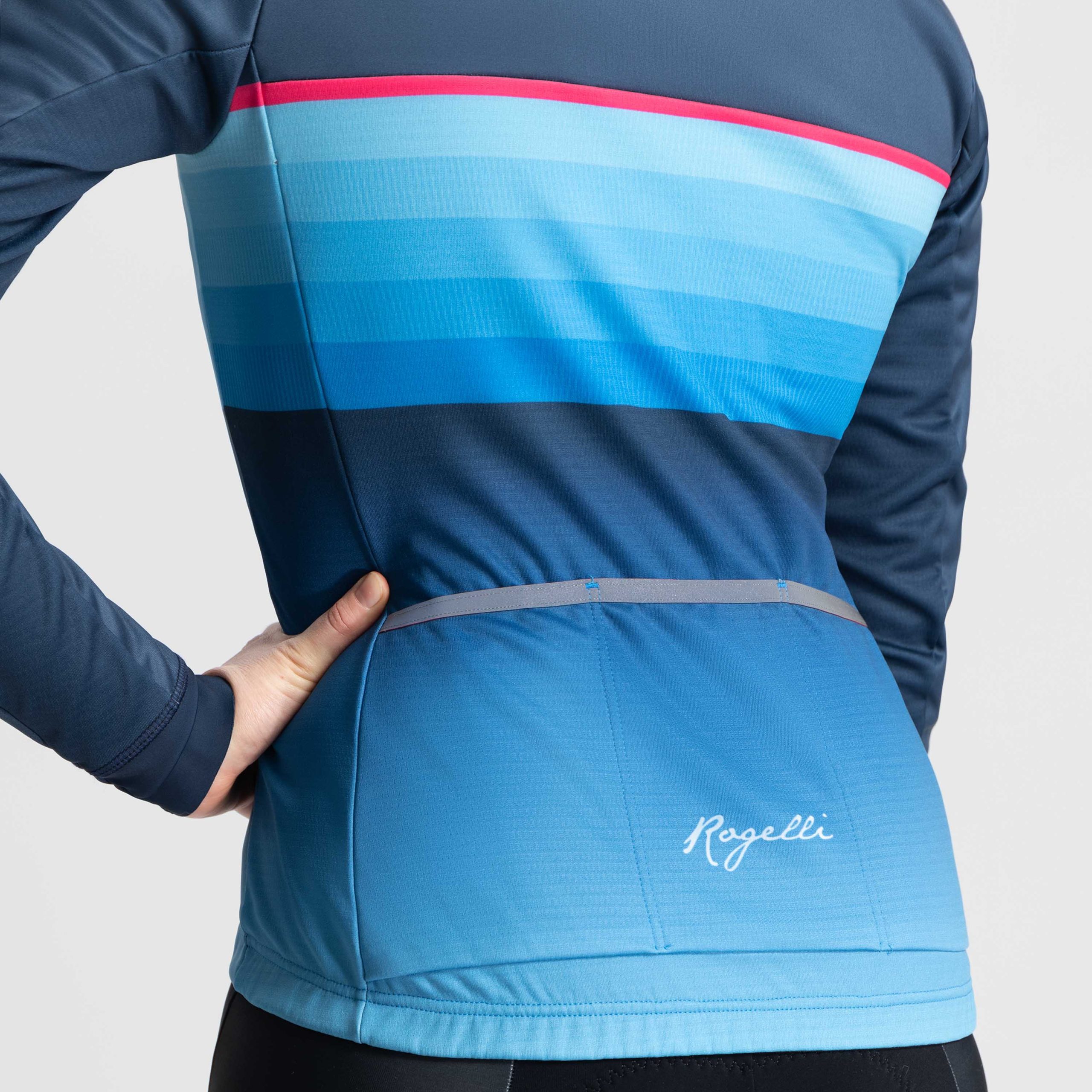 Impress II Winter Fietsjack Dames - Blauw/Roze - Afbeelding 6