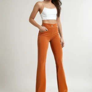 Sophie | Zwarte Flared Broek van Eco Corduroy voor Dames