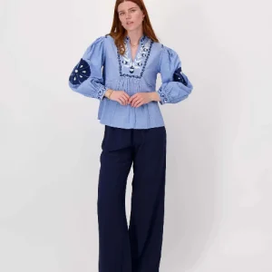 Zusss broek linnenlook blauw