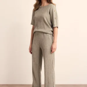 Tramontana broek wide leg crinkled groen