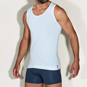 Witte Slim Fit Tanktop Chalk White